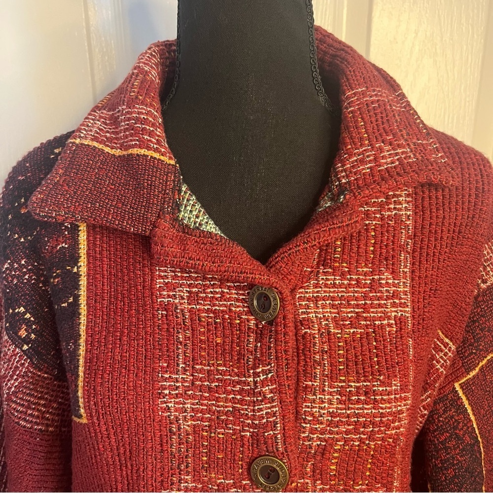 Vintage Sugar Street Weavers Jacket Cottagecore Tapestry XL USA Made Boho 90s - Picture 2 of 7